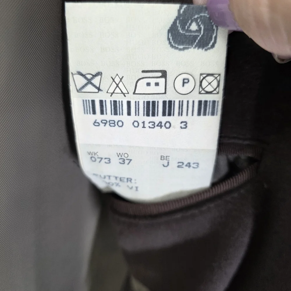 Boss Hugo Boss Continental Overcoat Wool Cashmere Double Breasted Brown Sz 34R